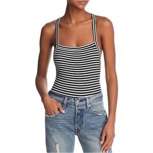 Olivacious Striped Bodysuit Size Large